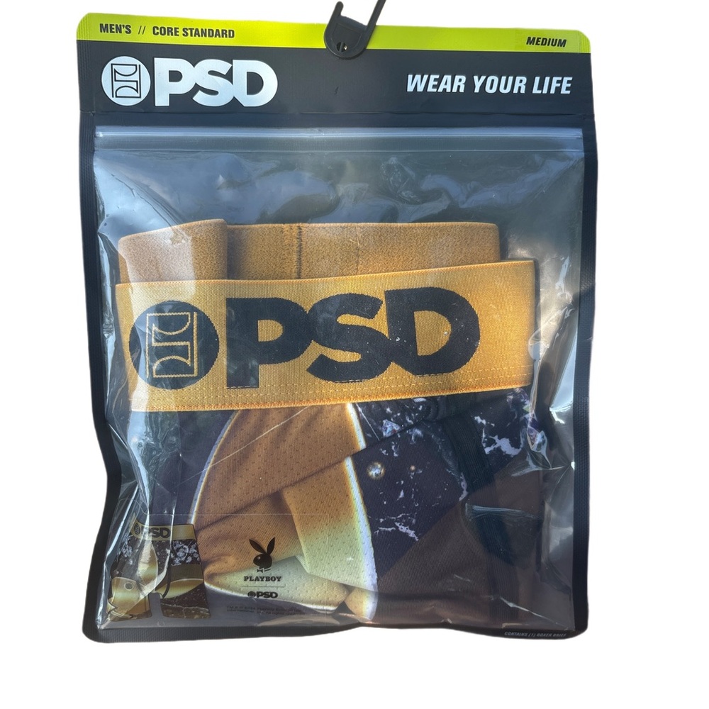 PSD Men's Boxer Briefs in Gold and Black